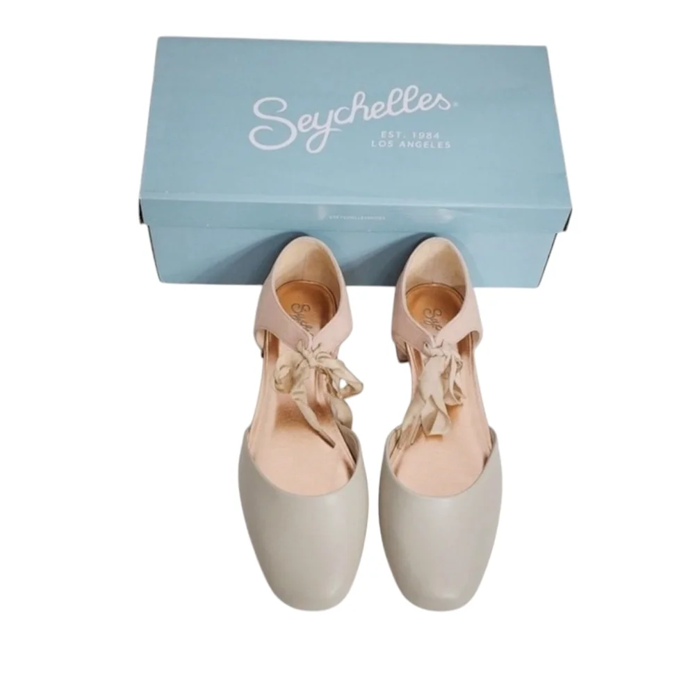 NWT NIB Anthropologie Seychelles Pastel Pink Prospect Leather Ballet Flat SZ 7 - Picture 4 of 6